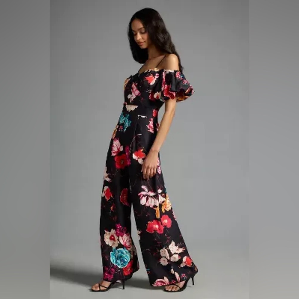 Ranna Gill x Anthropologie - Off-the-Shoulder Floral Jumpsuit, size XS